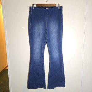 Suzanne Betro Pull On Bootcut Jeans Elastic Waist Womens 10